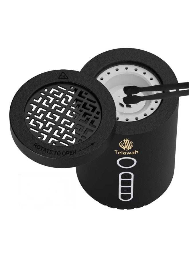 Telawah Portable Electric Bakhoor Burner with Quran Speaker, 2000mAh USB Rechargeable Bakhoor Incense Burner for Home Office and Car Model SQ-828 - Image 3